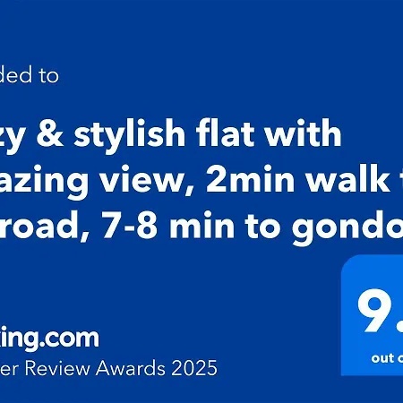 Spacious Stylish With Large Terrace And Amazing View, 5 Min To Gondola & Bar Str Daire *